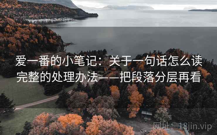 爱一番的小笔记：关于一句话怎么读完整的处理办法——把段落分层再看